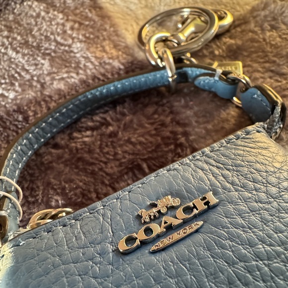 Coach Mini Nolita Bag Charm NEW Keychain Keyfob Silver Light Mist Zip Li… - Picture 3 of 9